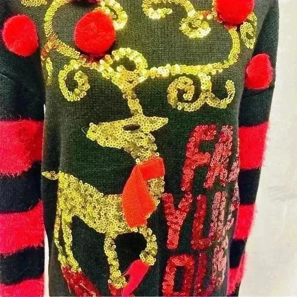 Holiday Time Sequin Christmas Sweater size Small - Picture 4 of 14